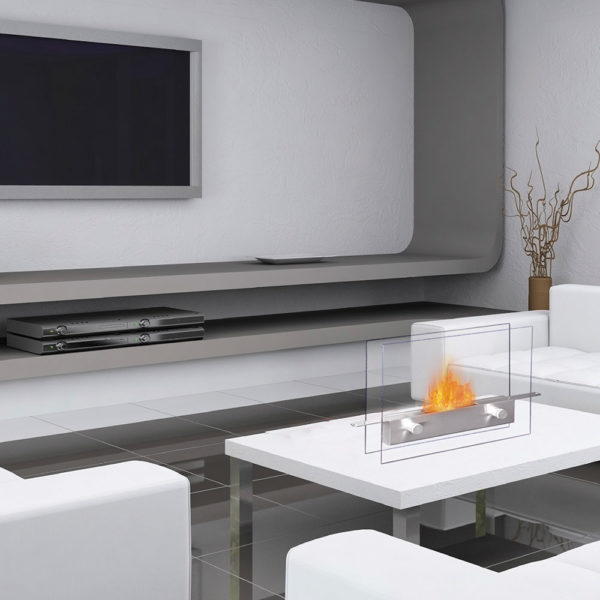 Anywhere Fireplace Chatsworth Silver Tabletop Bio-ethanol Gel Fuel