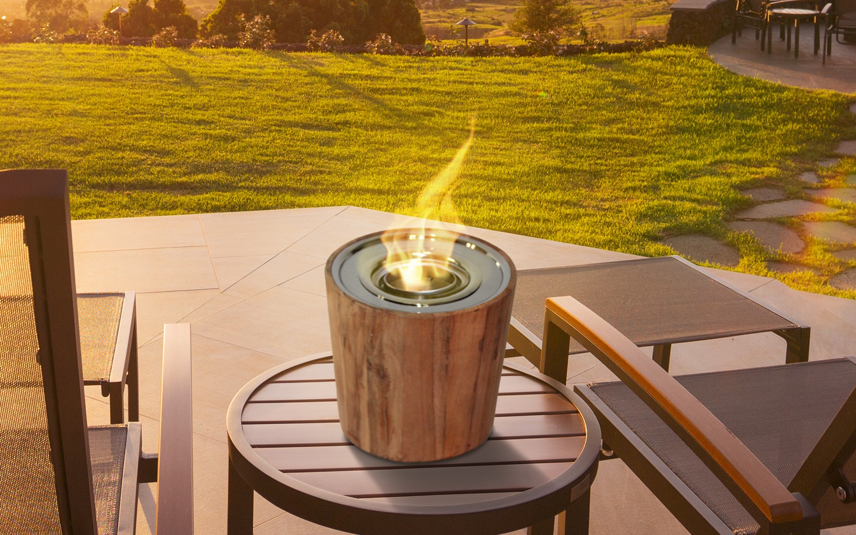 Sag Harbor Teak Fire Bowl - Anywhere Fireplace
